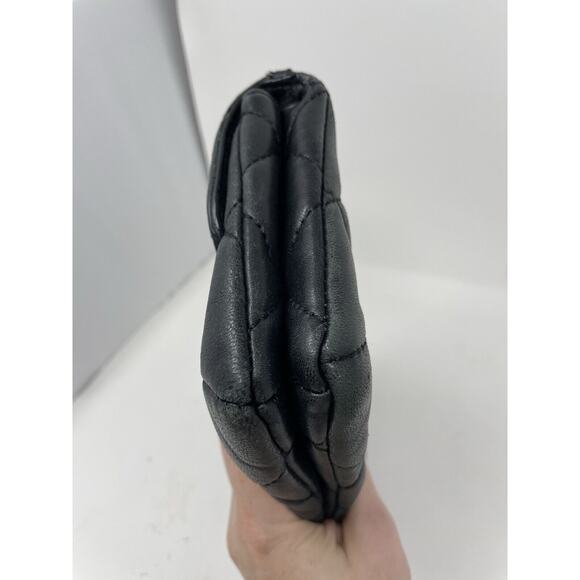 Michael Kors Black Quilted Leather Clutch Purse Wallet Top‎ Handle 9" X 6" RARE - Picture 5 of 14